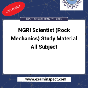 NGRI Scientist (Rock Mechanics) Study Material All Subject