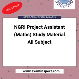 NGRI Project Assistant (Maths) Study Material All Subject