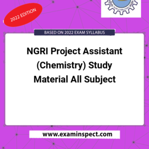 NGRI Project Assistant (Chemistry) Study Material All Subject