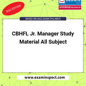 CBHFL Jr. Manager Study Material All Subject
