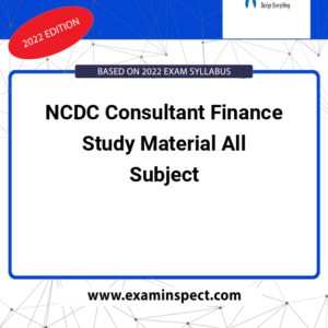 NCDC Consultant Finance Study Material All Subject