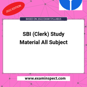 SBI (Clerk) Study Material All Subject