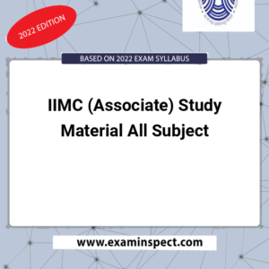 IIMC (Associate) Study Material All Subject