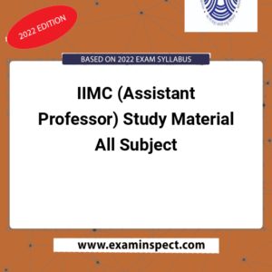 IIMC (Assistant Professor) Study Material All Subject