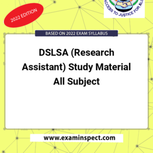 DSLSA (Research Assistant) Study Material All Subject
