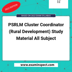 PSRLM Cluster Coordinator (Rural Development) Study Material All Subject