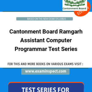 Cantonment Board Ramgarh Assistant Computer Programmar Test Series