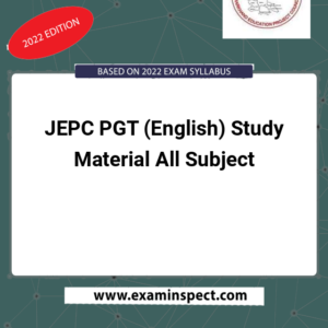 JEPC PGT (English) Study Material All Subject