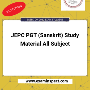 JEPC PGT (Sanskrit) Study Material All Subject