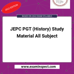 JEPC PGT (History) Study Material All Subject