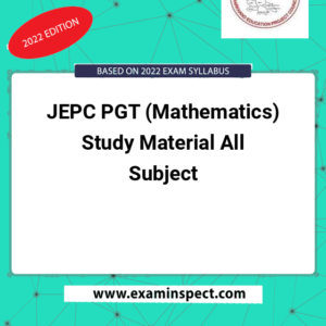 JEPC PGT (Mathematics) Study Material All Subject