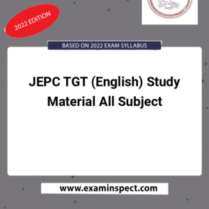 JEPC TGT (English) Study Material All Subject