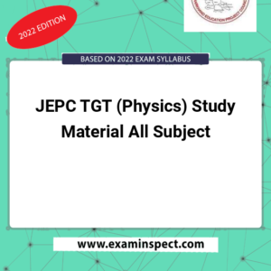 JEPC TGT (Physics) Study Material All Subject