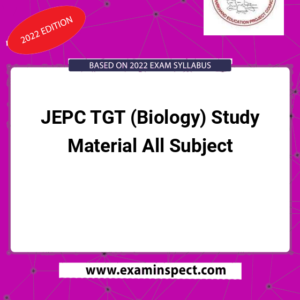 JEPC TGT (Biology) Study Material All Subject