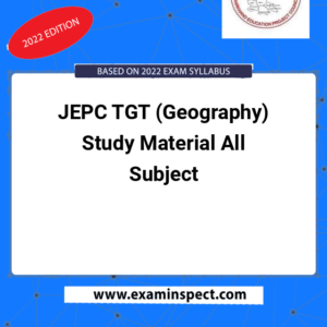 JEPC TGT (Geography) Study Material All Subject