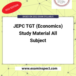 JEPC TGT (Economics) Study Material All Subject