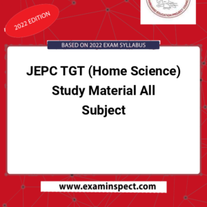 JEPC TGT (Home Science) Study Material All Subject