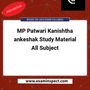 MP Patwari Kanishtha ankeshak Study Material All Subject