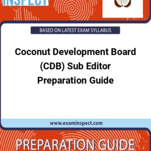 Coconut Development Board (CDB) Sub Editor Preparation Guide