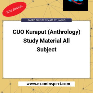 CUO Kuraput (Anthrology) Study Material All Subject