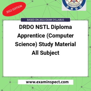DRDO NSTL Diploma Apprentice (Computer Science) Study Material All Subject