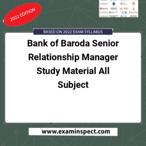 Bank of Baroda Senior Relationship Manager Study Material All Subject