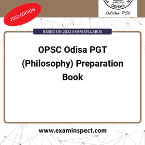 OPSC Odisa PGT (Philosophy) Preparation Book