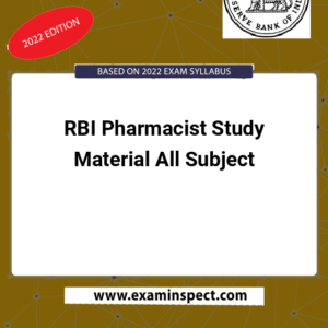 RBI Pharmacist Study Material All Subject