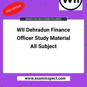 WII Dehradun Finance Officer Study Material All Subject