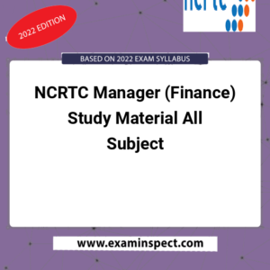 NCRTC Manager (Finance) Study Material All Subject