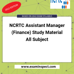 NCRTC Assistant Manager (Finance) Study Material All Subject
