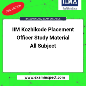 IIM Kozhikode Placement Officer Study Material All Subject