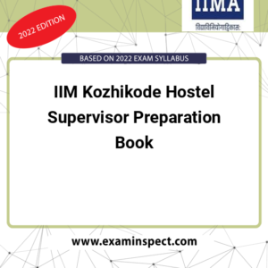 IIM Kozhikode Hostel Supervisor Preparation Book