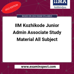 IIM Kozhikode Junior Admin Associate Study Material All Subject