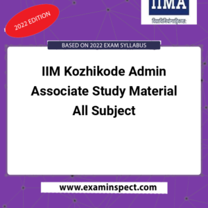 IIM Kozhikode Admin Associate Study Material All Subject